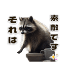 ⚫カフェラテでアライグマ敬語2（個別スタンプ：23）