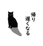 【動く】家族連絡用☆シンプル黒猫（個別スタンプ：22）