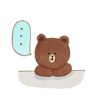 BROWN ＆ FRIENDS手描きゆるゆるスタンプ（個別スタンプ：21）