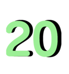 便利な数字.曜日②日程用 シンプル緑大文字（個別スタンプ：20）