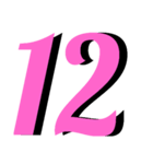 便利な数字.曜日③日程用 シンプル桃大文字（個別スタンプ：18）