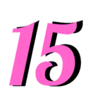 便利な数字.曜日③日程用 シンプル桃大文字（個別スタンプ：19）