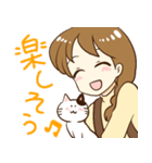 三つ編みの女の子と猫（個別スタンプ：5）