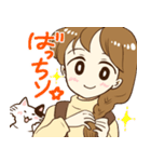 三つ編みの女の子と猫（個別スタンプ：13）