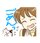 三つ編みの女の子と猫（個別スタンプ：21）