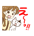 三つ編みの女の子と猫（個別スタンプ：39）