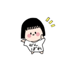 オン眉女の子のTシャツ文字っ！（個別スタンプ：1）
