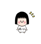 オン眉女の子のTシャツ文字っ！（個別スタンプ：3）