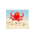 OK？の砂文字/海辺の愉快なキャラクターたち（個別スタンプ：8）