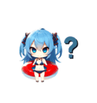 ちびキャラ ブルー水着ガール（個別スタンプ：6）
