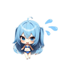 ちびキャラ ブルー水着ガール（個別スタンプ：7）