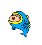 暴れる鮮魚ちゃん（個別スタンプ：1）