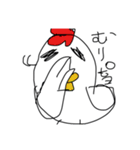 落書き、ニワトリとヒヨコ（個別スタンプ：1）