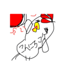 落書き、ニワトリとヒヨコ（個別スタンプ：17）