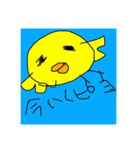 落書き、ニワトリとヒヨコ（個別スタンプ：22）