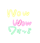 ネオンの大文字で気楽に日常会話♪（個別スタンプ：18）