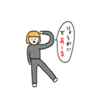 金髪おかっぱさん アルファベットVer.（個別スタンプ：18）