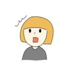 金髪おかっぱさん アルファベットVer.（個別スタンプ：34）