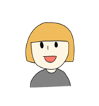 金髪おかっぱさん アルファベットVer.（個別スタンプ：38）