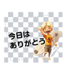 毎日使えるかわいいサーファーでか文字（個別スタンプ：18）