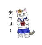 90年代 女子高生猫 1（個別スタンプ：1）