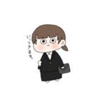 ウルフカット女の子（個別スタンプ：3）