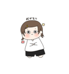 ウルフカット女の子（個別スタンプ：6）