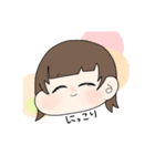 ウルフカット女の子（個別スタンプ：14）