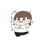 ウルフカット女の子（個別スタンプ：22）