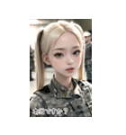 JPN ブロンドの軍人の少女（個別スタンプ：32）