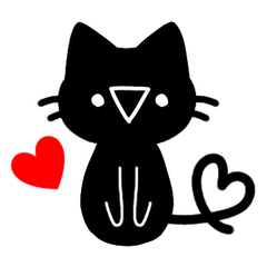 [LINEスタンプ] 顔文字の黒猫さん。