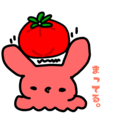 [LINEスタンプ] うさタコと野菜と果物。