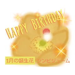 [LINEスタンプ] WhitePearl【Happy  Birthday誕生花】