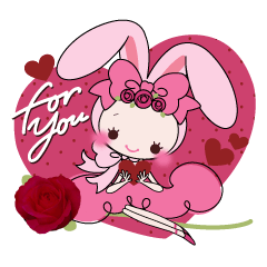 [LINEスタンプ] 恋するリボンちゃん♡想い届けるpinkの魔法