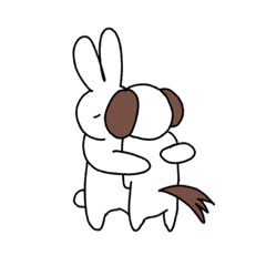 [LINEスタンプ] たまに話すうさぎ1