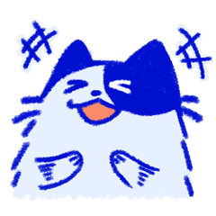 [LINEスタンプ] あおねこの日常 - スマイル