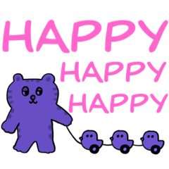 [LINEスタンプ] HAPPYとLOVEがあふれるパープルスタンプ