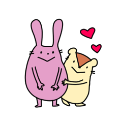 [LINEスタンプ] うさ×ハム ＃2