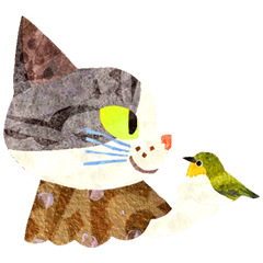 [LINEスタンプ] 仲良しなネコと鳥スタンプ