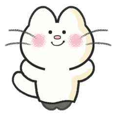 [LINEスタンプ] かわいいねこのおばけちゃん（白）