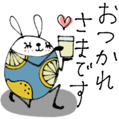 [LINEスタンプ] mottoのたまごうさぎ♡シンプル