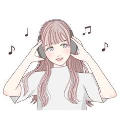 [LINEスタンプ] ヘッドホン女の子の日常♪