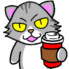 [LINEスタンプ] ちょっと目つきの悪い猫①