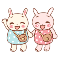 [LINEスタンプ] うさぎのぴんぴん、もんもん①