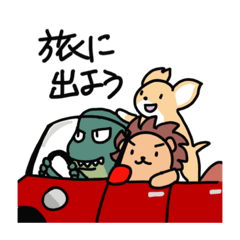 [LINEスタンプ] ティラノ＆ムギ＆レオの旅日記