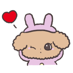 [LINEスタンプ] うさみみフードのトイプードル