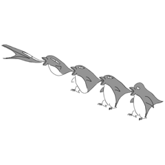 [LINEスタンプ] 吸い込まれるペンギンさん
