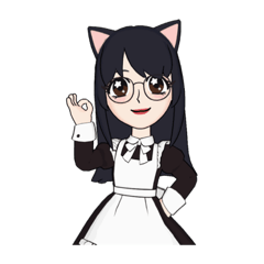 [LINEスタンプ] 猫耳メガネっ娘メイド