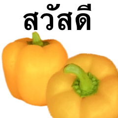 [LINEスタンプ] 黄 パプリカ です タイ語 ピーマン 野菜の画像（メイン）