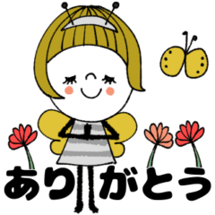 [LINEスタンプ] mottoの大人ぱっつんボブ♡春